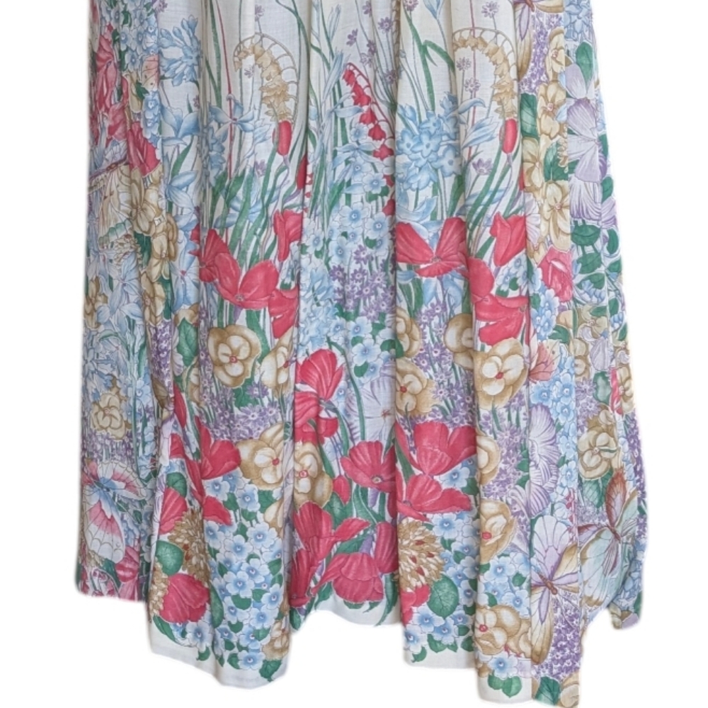 Loungewear By Tiffany 70s Empire Waist Prairie Butterfly Gardens. 11/12. Medium - Picture 11 of 16